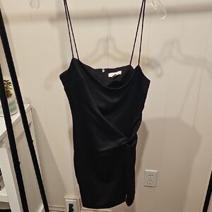 Topshop Black Satin Mini Dress